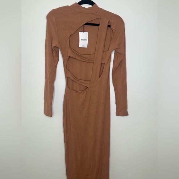 NWT Revolve LNA Tan maxi dress with back cut out - Picture 3 of 7